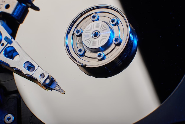 Close-up of hard drive on table