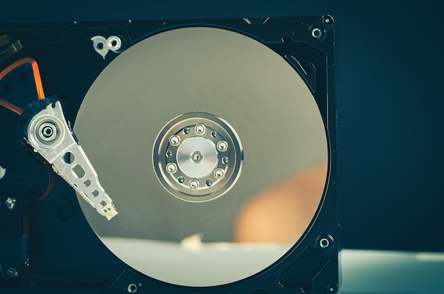 Photo close-up of hard drive