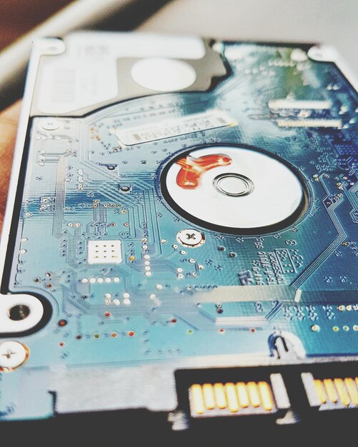 Photo close-up of hard drive