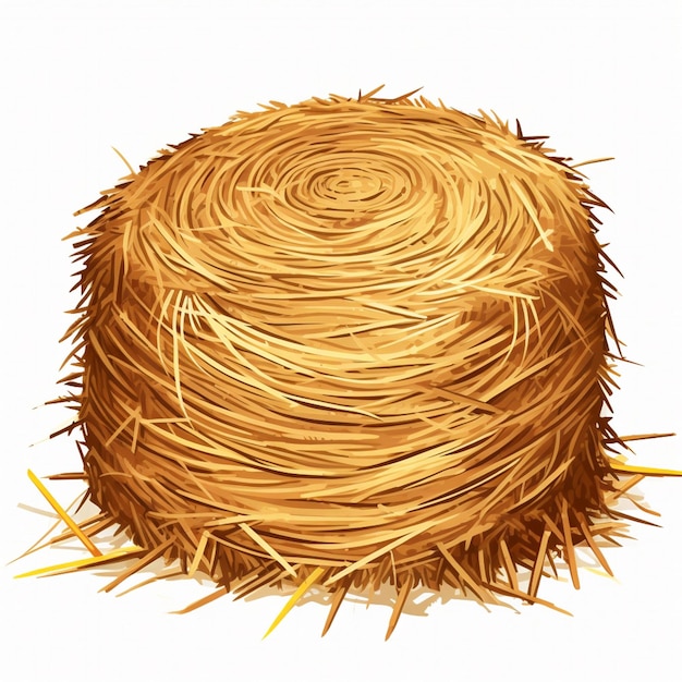 Photo a close up of a hay bale with a few straws generative ai