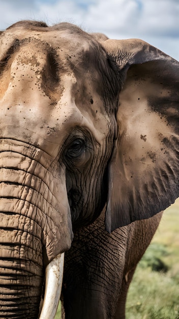 Close up head of elephant powerful and majestic wildlife Vertical Mobile Wallpaper