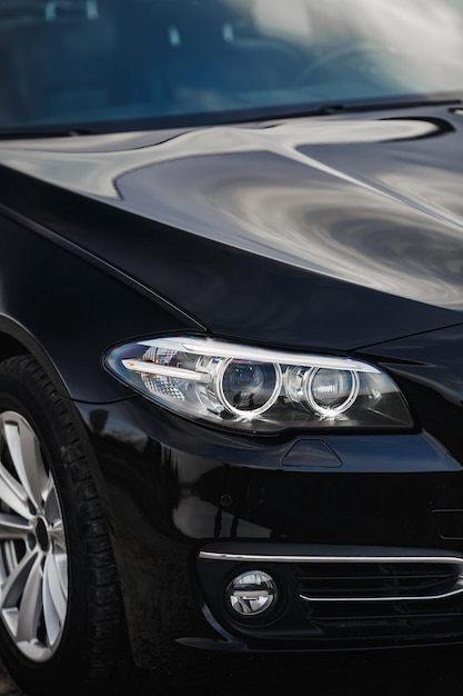 Close up headlights of car