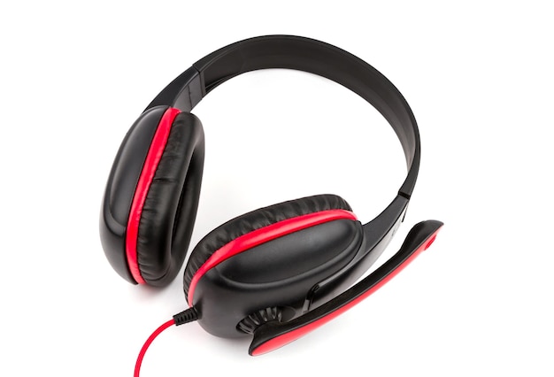 Photo close-up of headset against white background