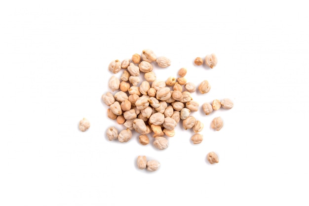 Close-up of a heap of raw chickpeas