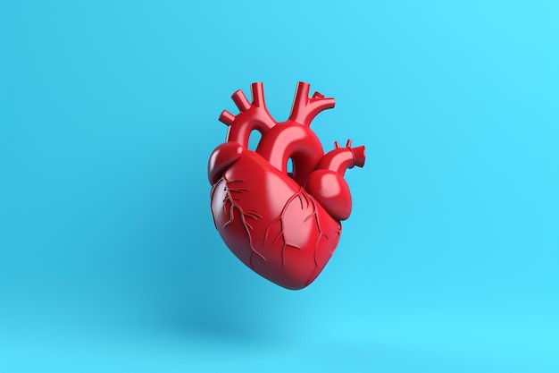 a close up of a heart on a blue background generative ai