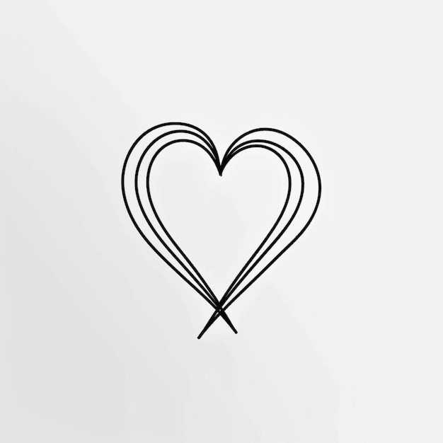 Photo a close up of a heart drawn with a black marker generative ai