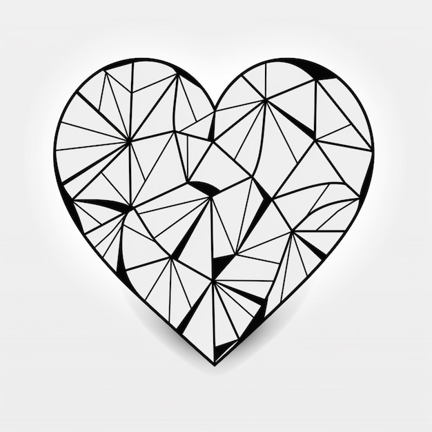 Photo a close up of a heart made of black and white pieces of paper generative ai