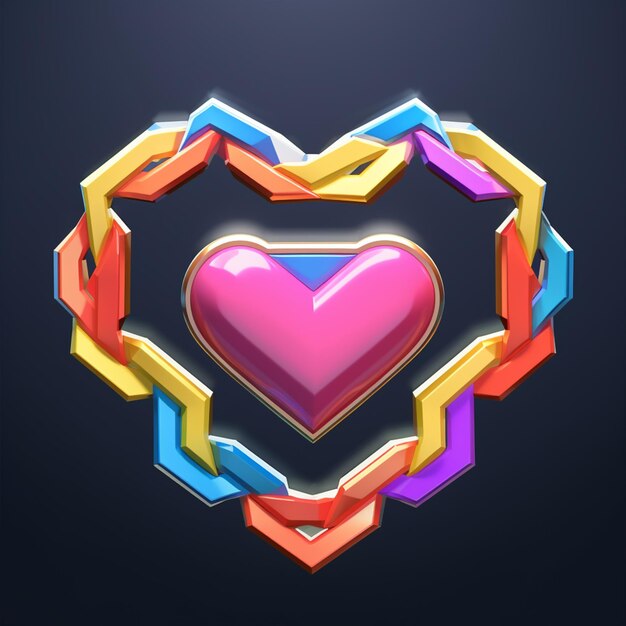 a close up of a heart made of colorful blocks generative ai