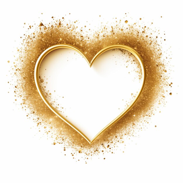 a close up of a heart made of gold dust generative ai