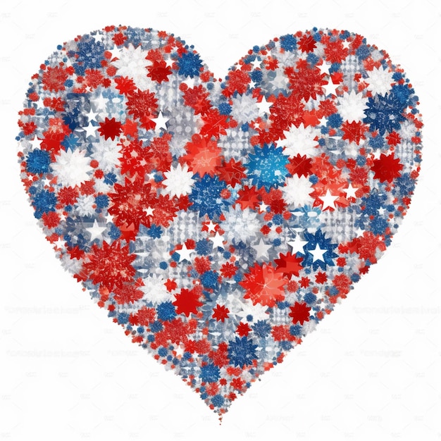 Photo a close up of a heart made of stars and snowflakes generative ai