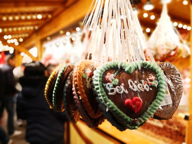 Close-up of heart shape cookies