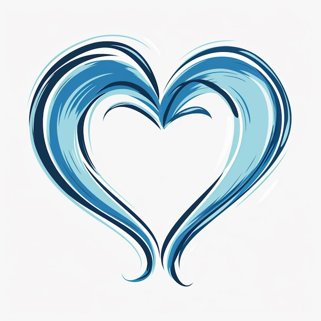 a close up of a heart shape made of blue waves generative ai