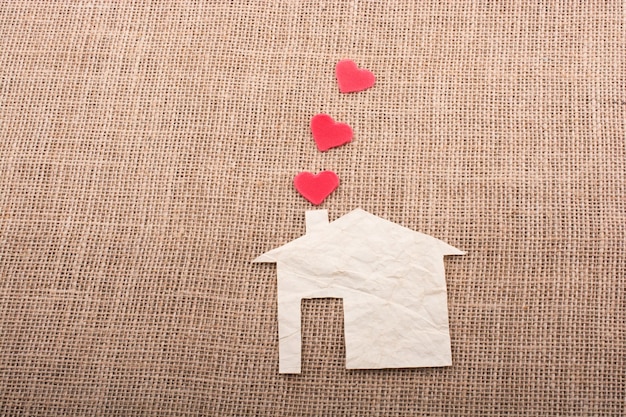 Close-up of heart shape on paper