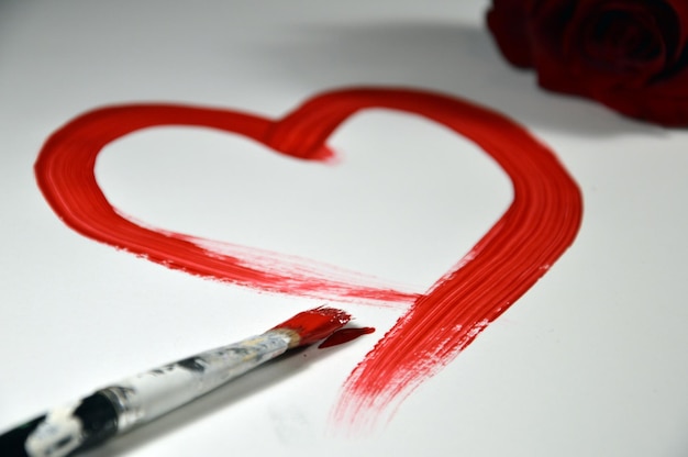 close-up of heart shape on table