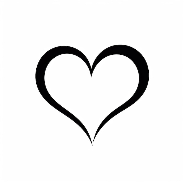 Photo a close up of a heart shape with a black outline generative ai