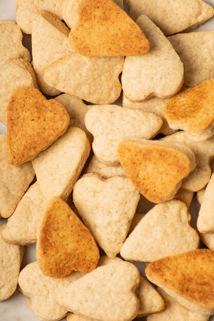 Close-up of heart-shaped cookies