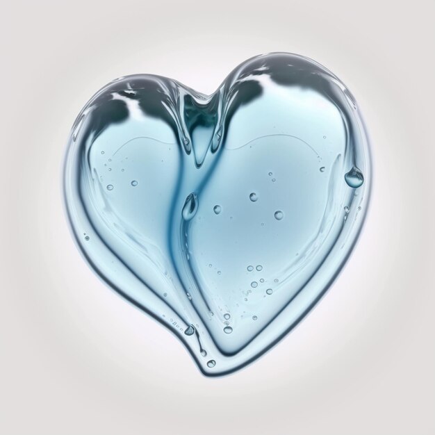 A close up of a heart shaped glass object with water droplets generative ai