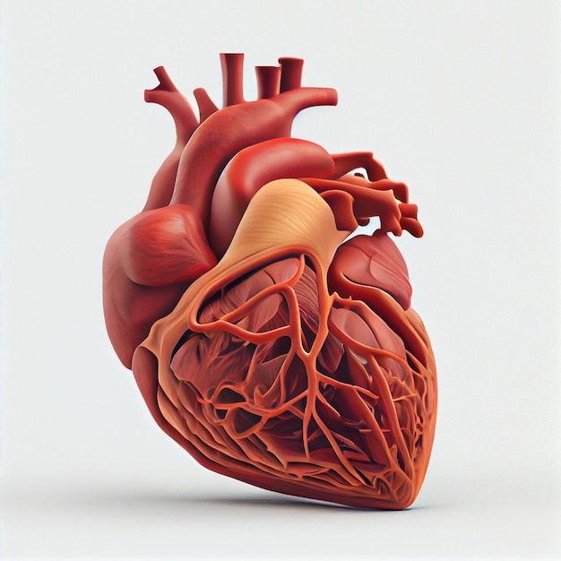 Close up of heart shaped model human generative ai