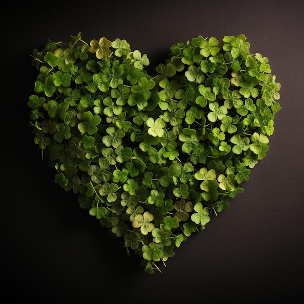 A close up of a heart shaped plant with green leaves generative ai