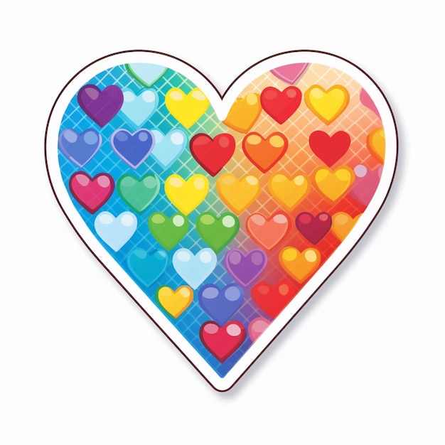 a close up of a heart shaped sticker with many hearts generative ai
