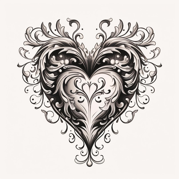 心臓のクローズアップ - デザインが描かれた心臓