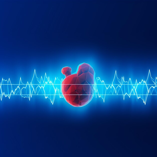 Photo a close up of a heart with a line of heartbeats generative ai