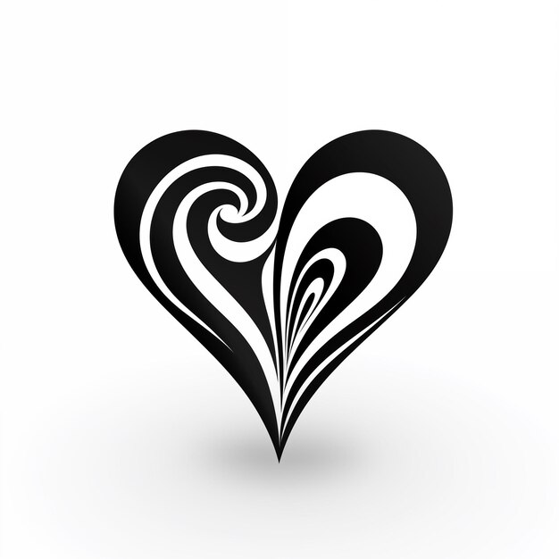 A close up of a heart with swirls on a white background generative ai