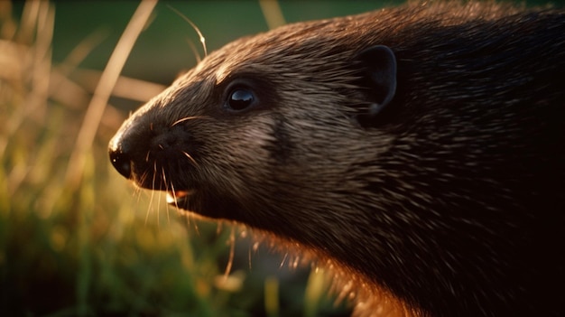 A close up of a hedgehog's face and nose