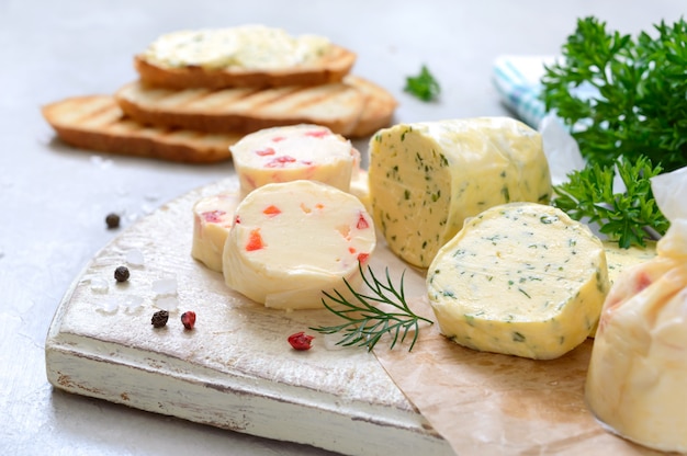 Close-up of herb butter