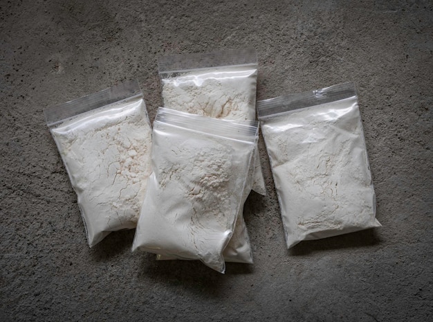 Close up of Heroin drugs on background