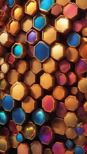 A close up of hexagons