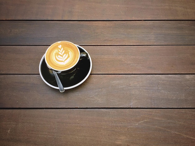 close-up high angle view of cappuccino