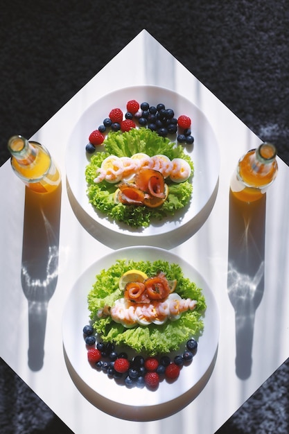 Close-up high angle view of food on table