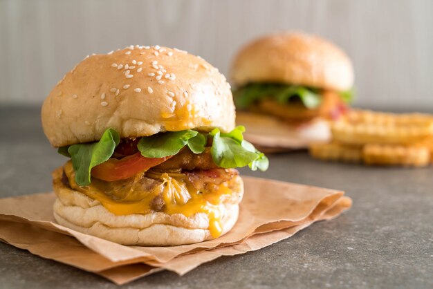 Close-up of home made fresh tasty burger 