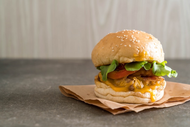 Close-up of home made fresh tasty burger 