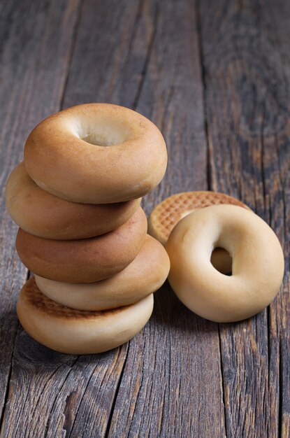 Close-up of homemade and tasty bagels