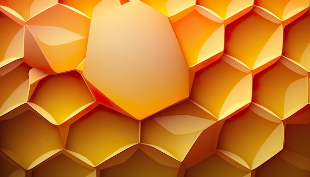 A close up of a honeycomb with a yellow diamond on it