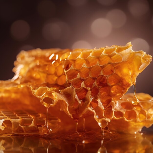 Close up of honeycomb