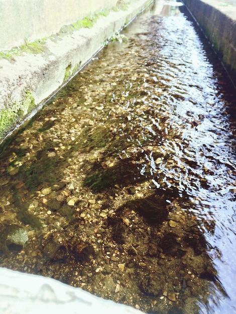 Close-up hooghoekbeeld van het water