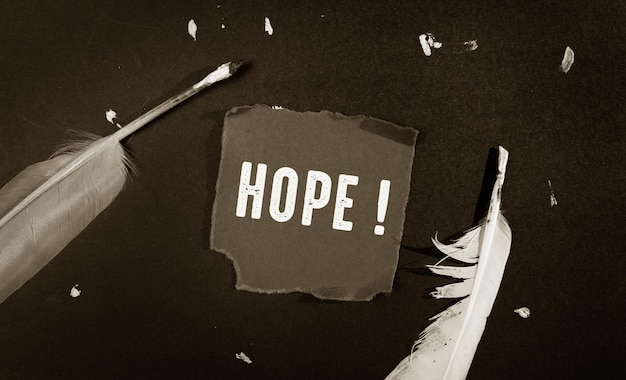 Photo close up of hope word , business concept idea