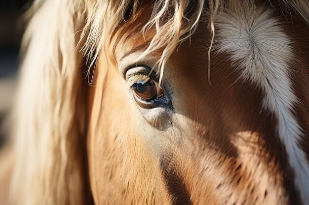 close up A horse in ranch