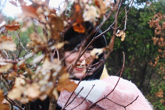 Foto close-up di un cavallo sull'albero