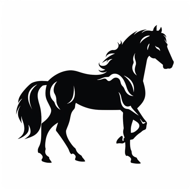 Photo a close up of a horse with a long mane and a tail generative ai