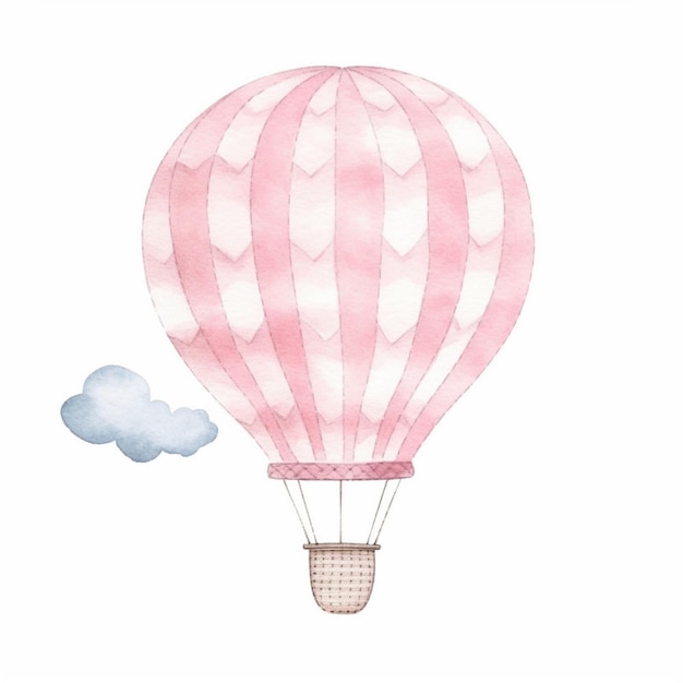 a close up of a hot air balloon with a cloud in the background generative ai