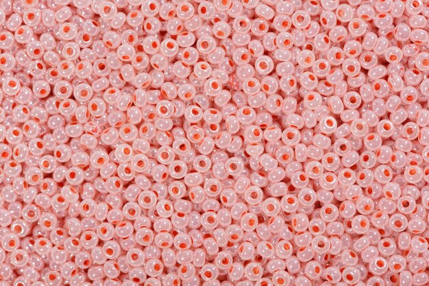 Close up of hot pink seed beads