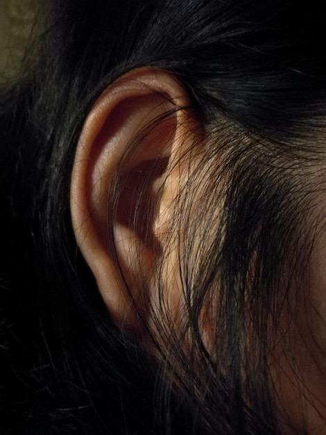 Photo close-up of human ear