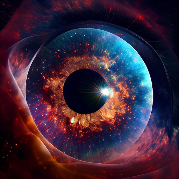 Close up of human eye with beautiful iris Generative Ai