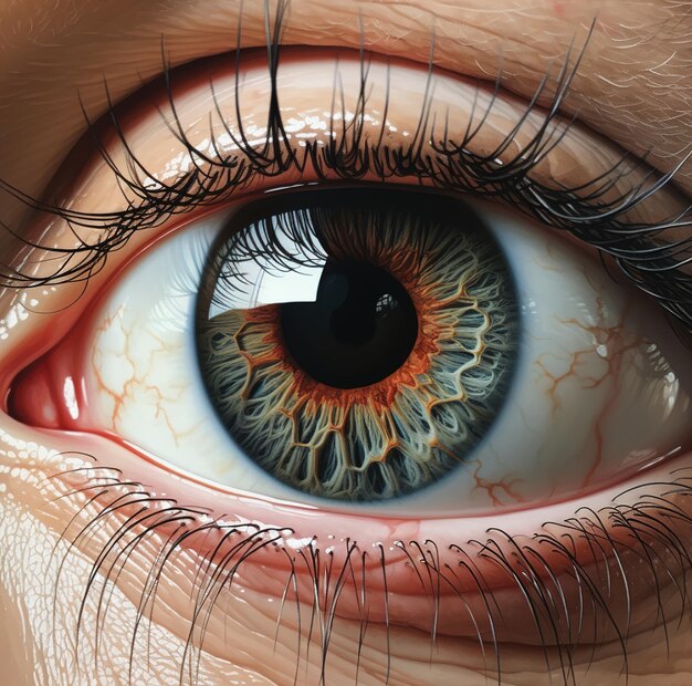 Premium AI Image | a close up of a human eye with the word 