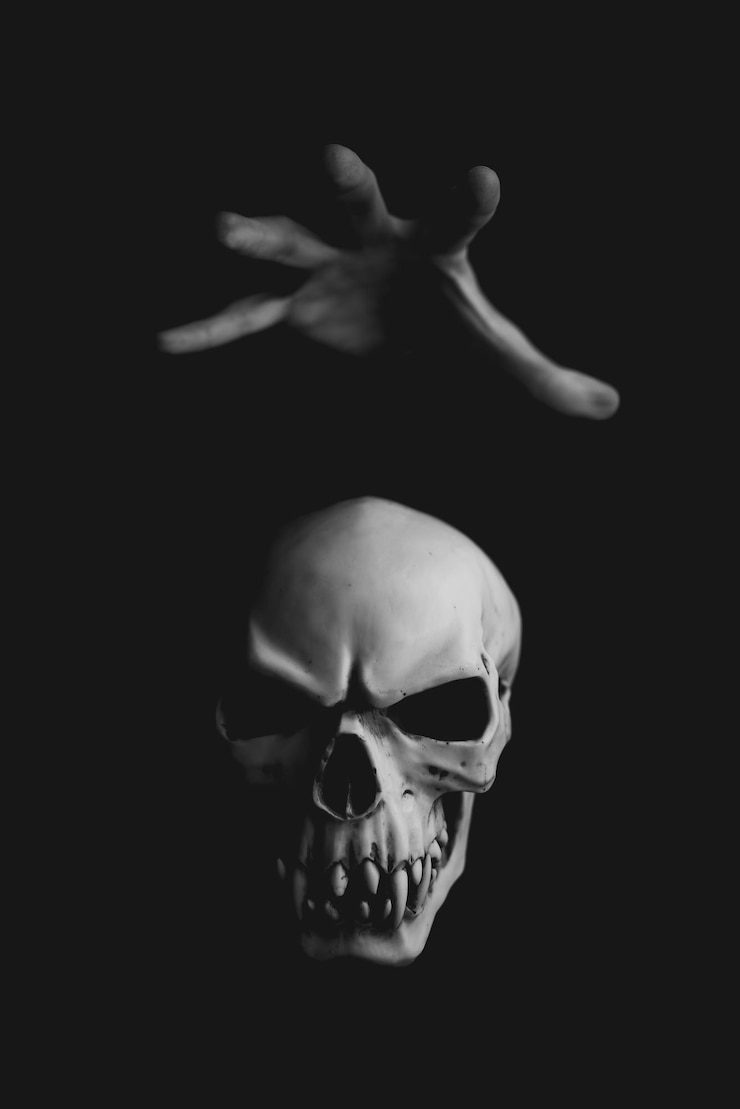 Photo close-up of human hand against black background