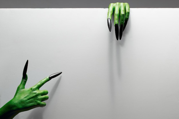 Close-up of human hand against white background